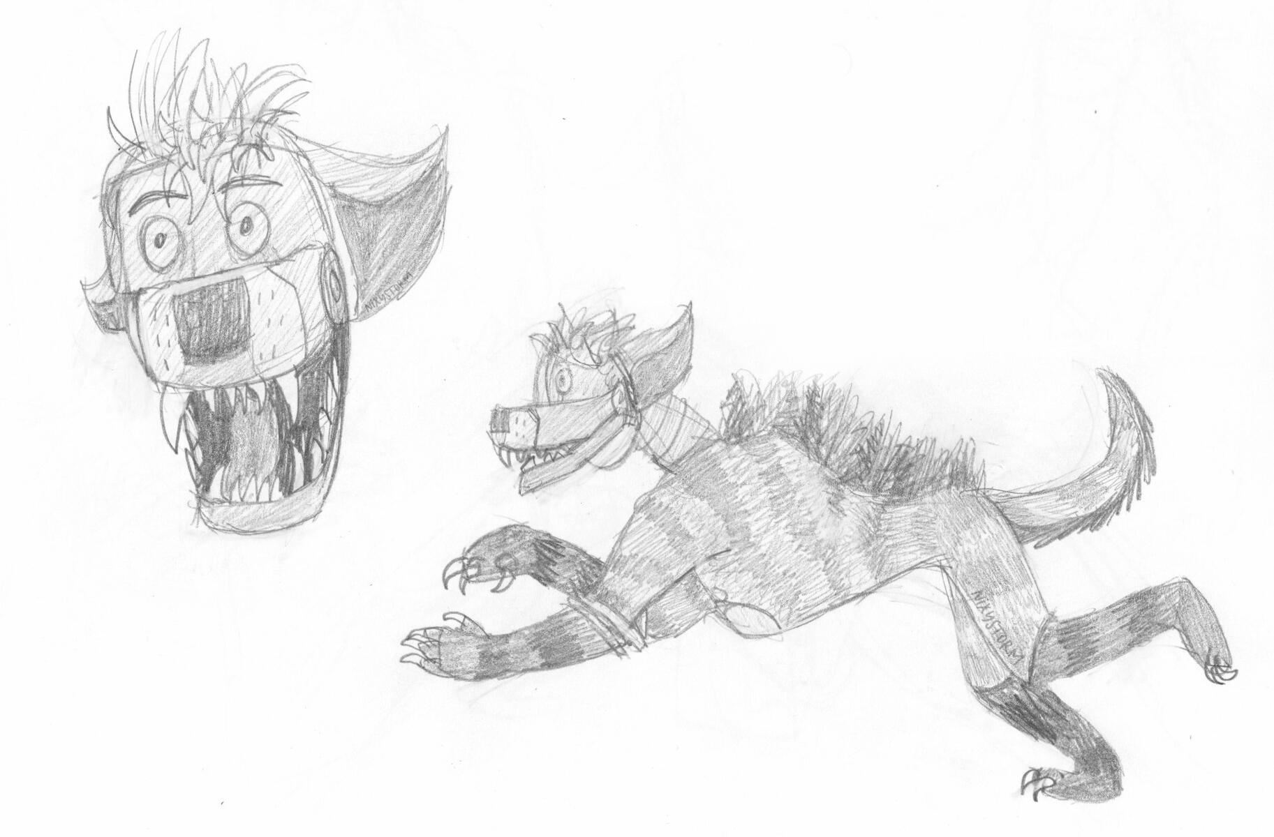 Striped Hyena Suit Pencil Concepts